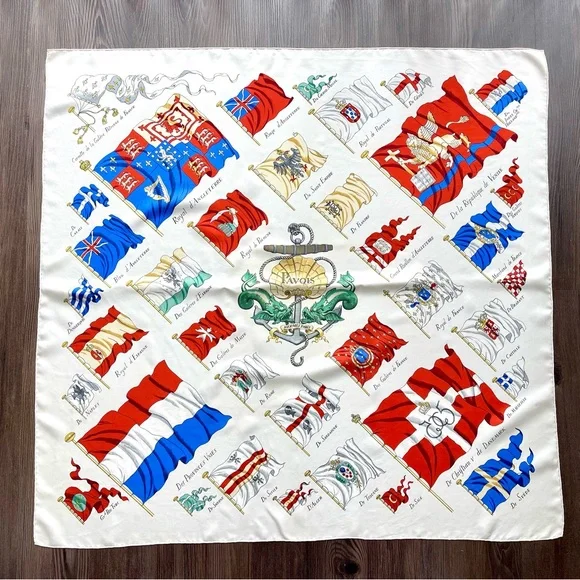 Hermes “Pavois” silk scarf